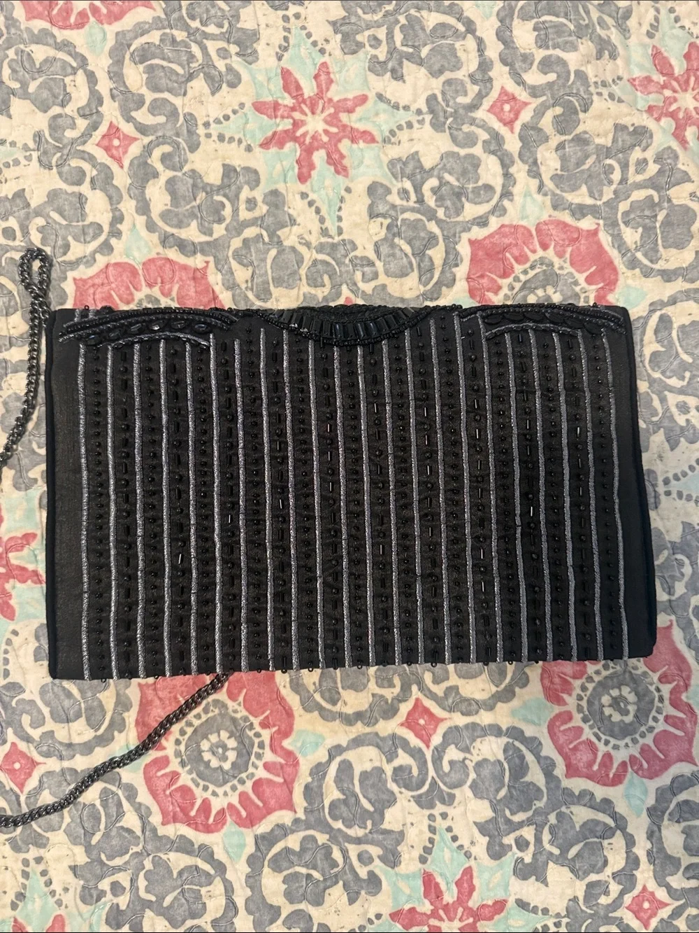 Lulus Constantinople Black Beaded Clutch